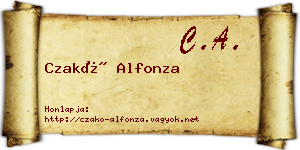 Czakó Alfonza névjegykártya